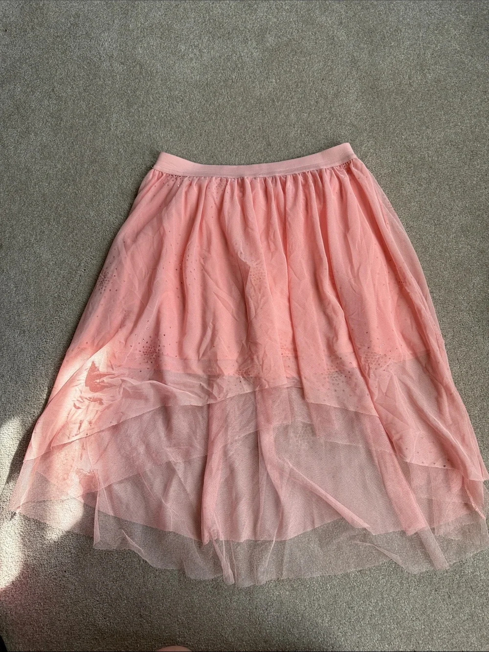 Justice Pink Layered Tulle Skort with Sparkle